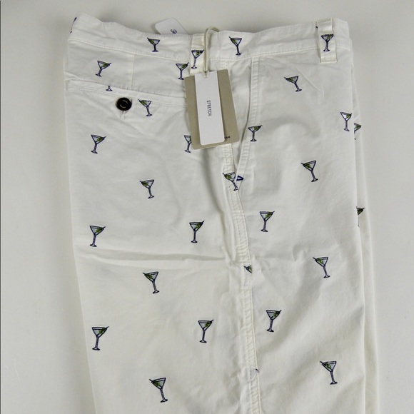 Tommy Bahama Mix Master Shorts Mens 30 Ivory w//Embroidered Martini Glasses NWT